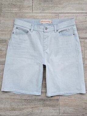 Soft Surroundings Ultimate Denim Pull On Jean Shorts Light Blue Bermuda L